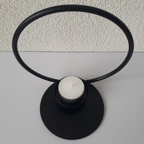 Waxinelichthouder Cirkel-zwart